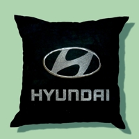 Подушка с логотипом "Hyunday", вышитая, размер XXL