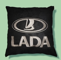 Подушка с логотипом "Lada", вышитая, размер XXL