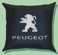 Подушка из экокожи с логотипом "Peugeot"