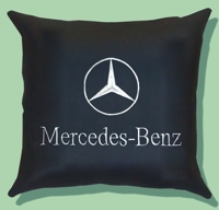 Подушка из экокожи с логотипом "Mercedes" размер XXL