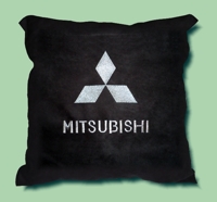 Подушка с логотипом "Mitsubishi", с вышивкой