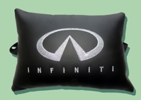Подушка на подголовник из экокожи "Infiniti"