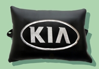 Подушка на подголовник из экокожи "KIA"