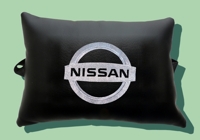 Подушка на подголовник из экокожи "Nissan"