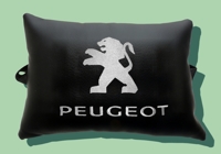 Подушка на подголовник из экокожи "Peugeot"
