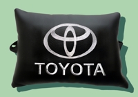 Подушка на подголовник из экокожи "Toyota"