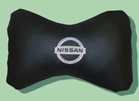 Подушка на подголовник из экокожи фигурная "Nissan"