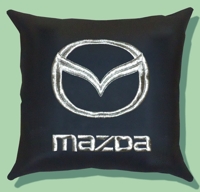 Подушка из экокожи с логотипом "Mazda"