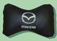 Подушка на подголовник из экокожи фигурная "Mazda"