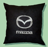 Подушка с логотипом "Mazda", вышитая