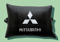 Подушка на подголовник из экокожи "Mitsubishi"