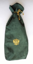 Чехол для нагайки подарочный с вышивкой (двуглавый орел), зеленый