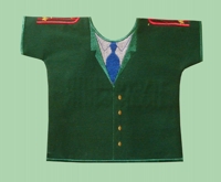 Рубашка на бутылку "Настоящий полковник". Зеленый мундир